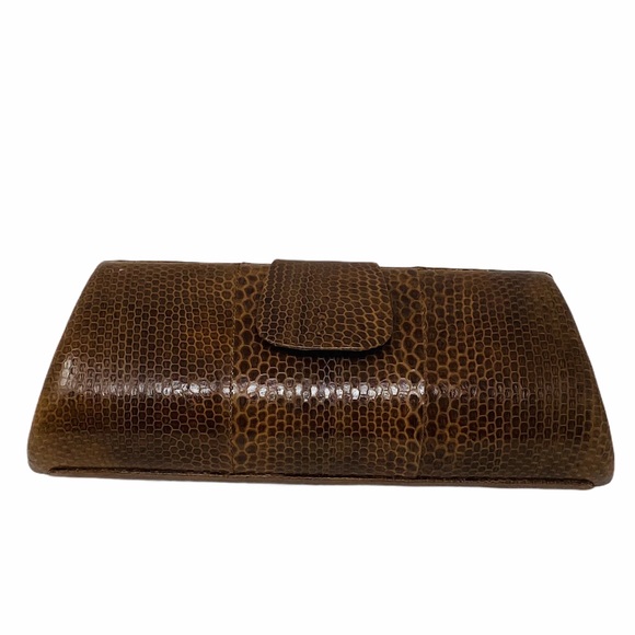 PYTHON Snake Brown Clutch**NEW - Picture 3 of 9